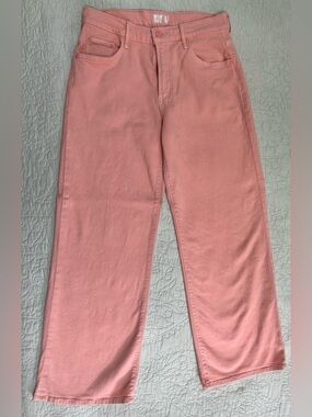 MOTHER “Mid Rise Maven Ankle” Cropped Wide Leg Pink Denim Jeans Women’s Size 29